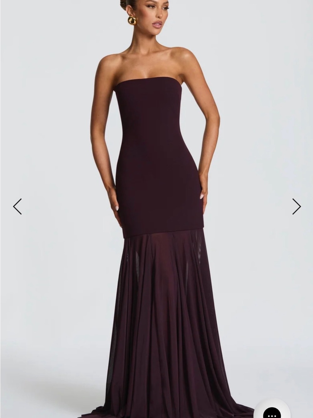 Baby boo Strapless Plum Evening Gown